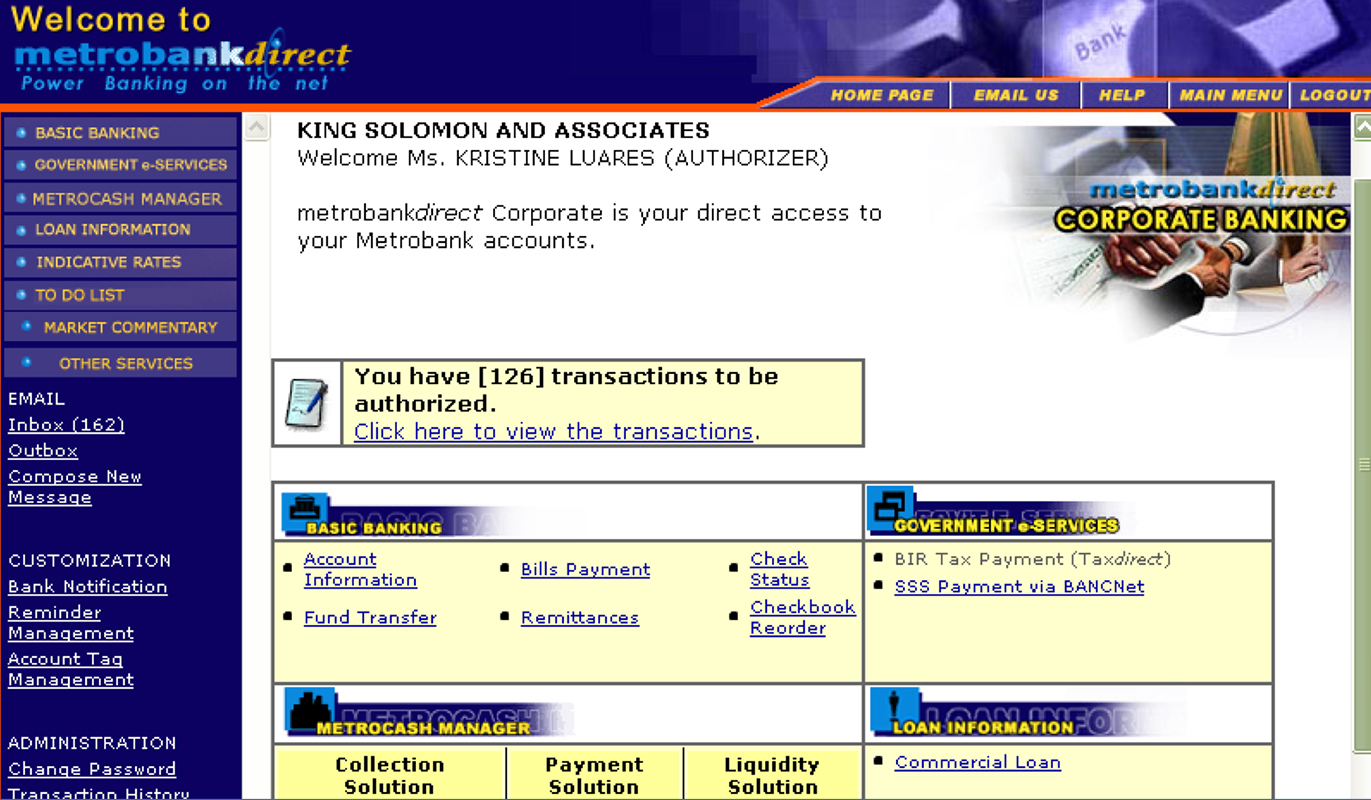 Authorizer Log in screen