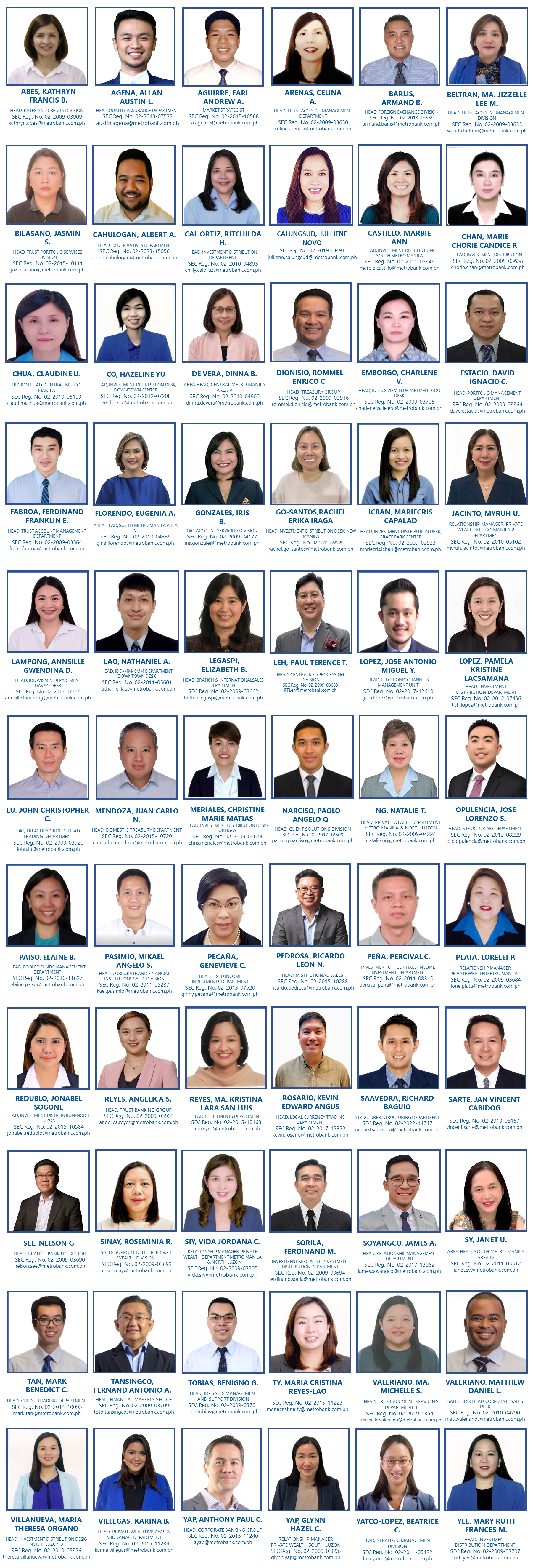 SEC licensed Senior Officers