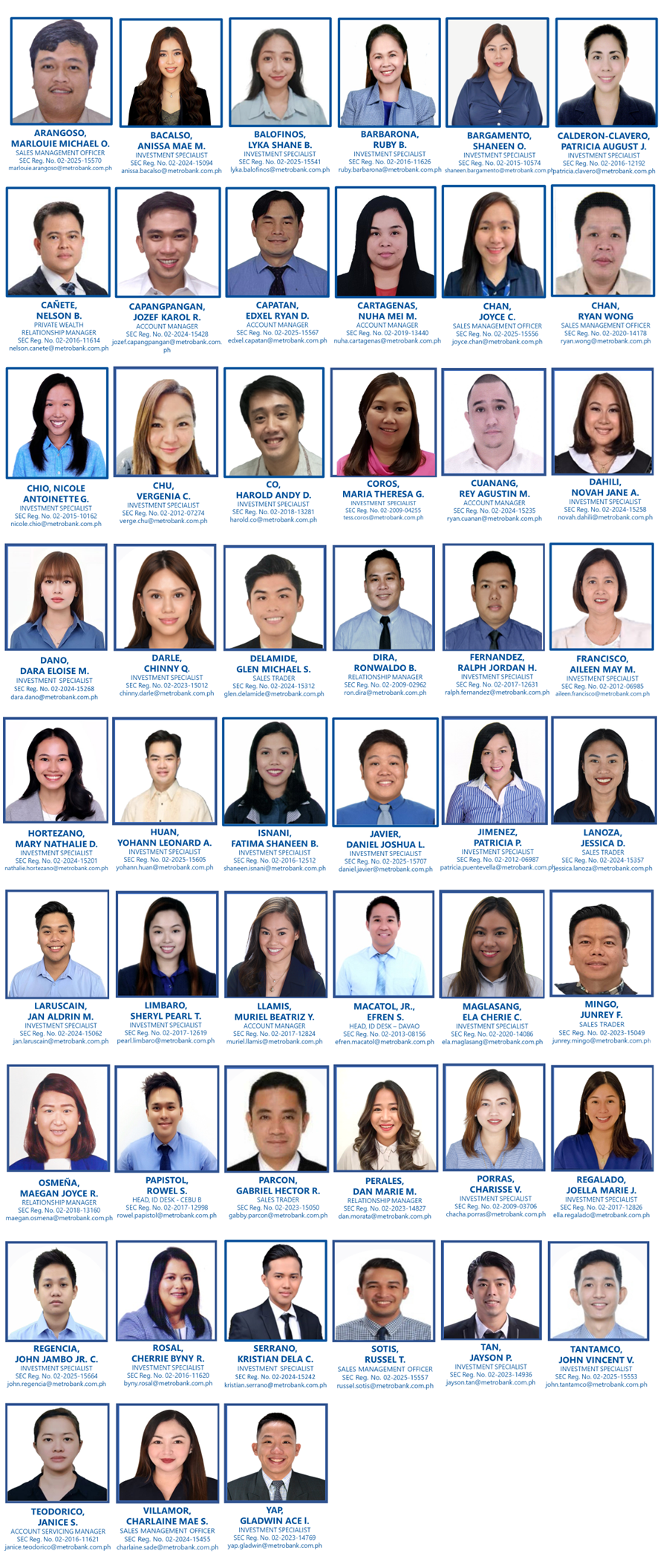 Visayas and Mindanao SEC licensed brokers and dealers